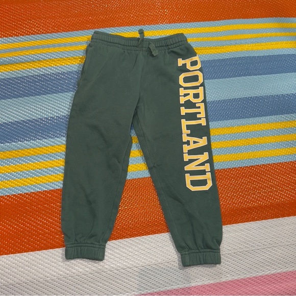 H&M Green Yellow Portland Sweatpants Boys Kids Size 5T - Picture 1 of 3